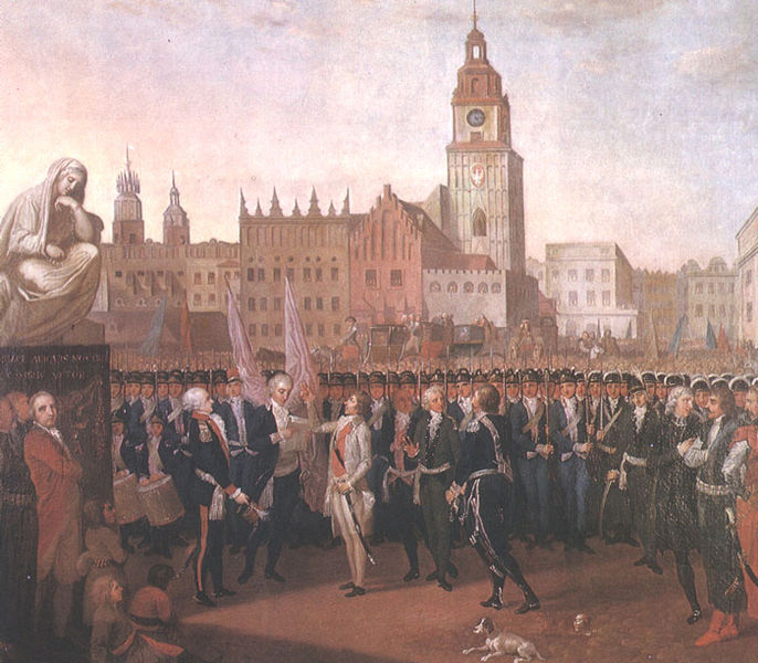 Franciszek Smuglewicz Kosciuszko taking the oath at the Cracow Market Square.